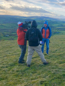 Mark Leavesley being interviews for TV
